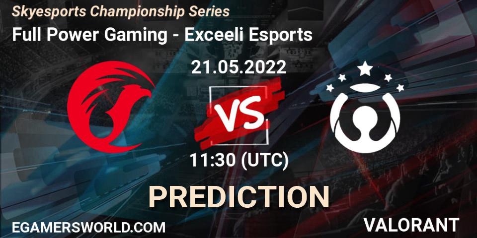 Pronósticos Full Power Gaming - Exceeli Esports. 21.05.2022 at 11:30. Skyesports Championship Series - VALORANT