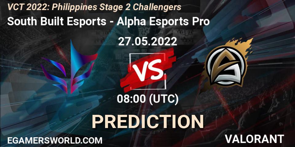 Pronósticos South Built Esports - Alpha Esports Pro. 27.05.2022 at 05:00. VCT 2022: Philippines Stage 2 Challengers - VALORANT