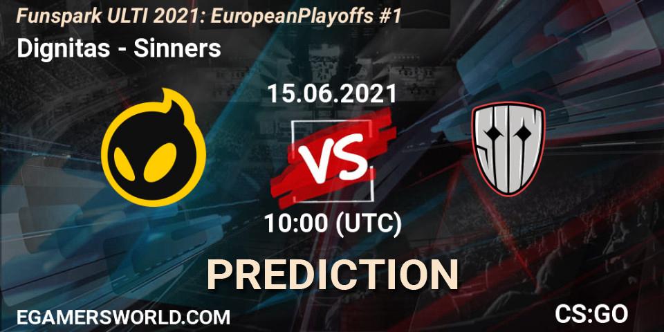 Pronósticos Dignitas - Sinners. 15.06.2021 at 10:00. Funspark ULTI 2021: European Playoffs #1 - Counter-Strike (CS2)