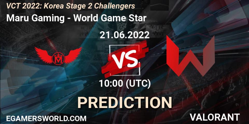 Pronósticos Maru Gaming - World Game Star. 21.06.22. VCT 2022: Korea Stage 2 Challengers - VALORANT