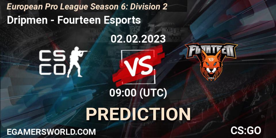 Pronósticos Dripmen - Fourteen Esports. 02.02.23. European Pro League Season 6: Division 2 - CS2 (CS:GO)