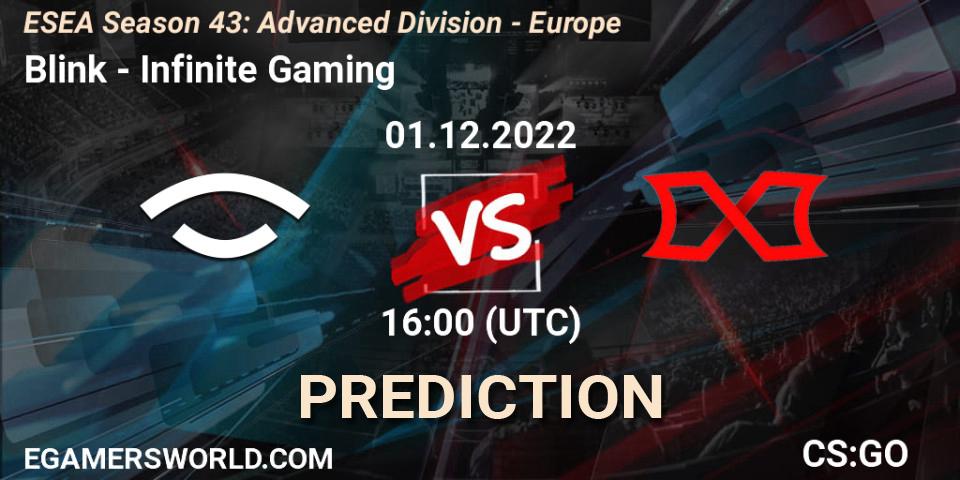 Pronósticos Blink - Infinite Gaming. 01.12.22. ESEA Season 43: Advanced Division - Europe - CS2 (CS:GO)