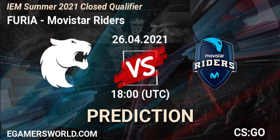 Pronósticos FURIA - Movistar Riders. 26.04.2021 at 18:10. IEM Summer 2021 Closed Qualifier - Counter-Strike (CS2)