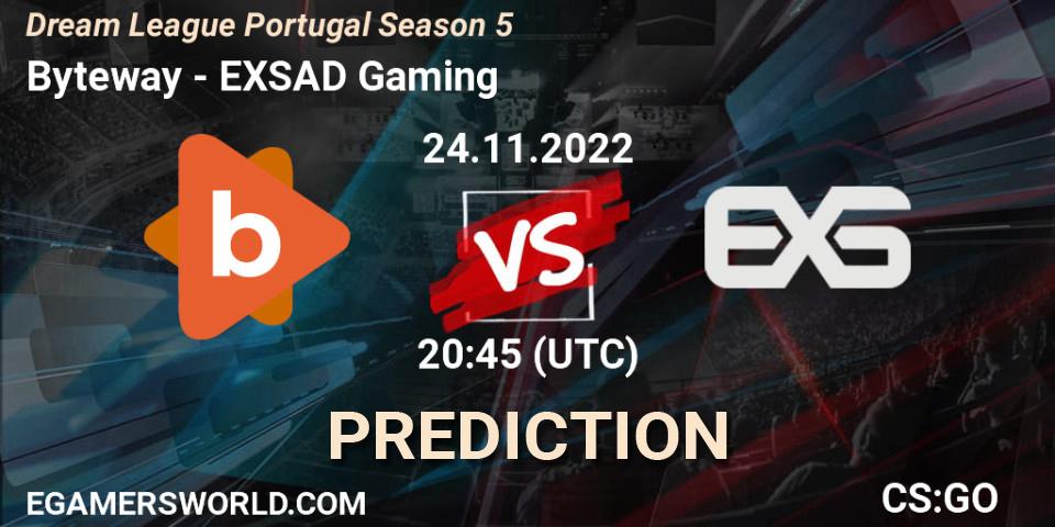 Pronósticos Byteway - EXSAD Gaming. 24.11.2022 at 20:45. Dream League Portugal Season 5 - Counter-Strike (CS2)