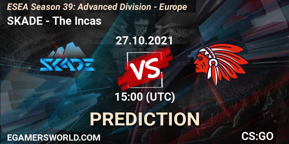 Pronósticos SKADE - The Incas. 27.10.2021 at 15:00. ESEA Season 39: Advanced Division - Europe - Counter-Strike (CS2)