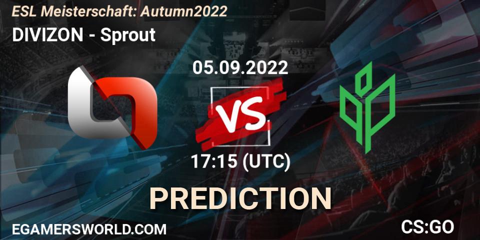 Pronósticos DIVIZON - Sprout. 05.09.2022 at 17:15. ESL Meisterschaft: Autumn 2022 - Counter-Strike (CS2)