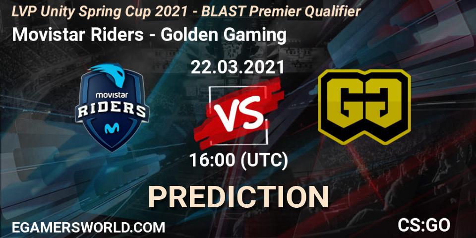 Pronósticos Movistar Riders - Golden Gaming. 22.03.21. LVP Unity Cup Spring 2021 - BLAST Premier Qualifier - CS2 (CS:GO)