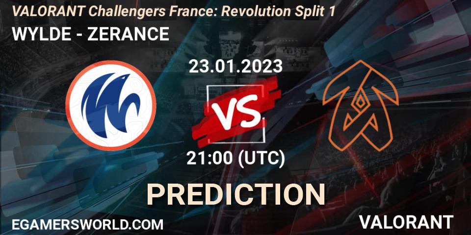 Pronósticos WYLDE - ZERANCE. 23.01.2023 at 21:00. VALORANT Challengers 2023 France: Revolution Split 1 - VALORANT