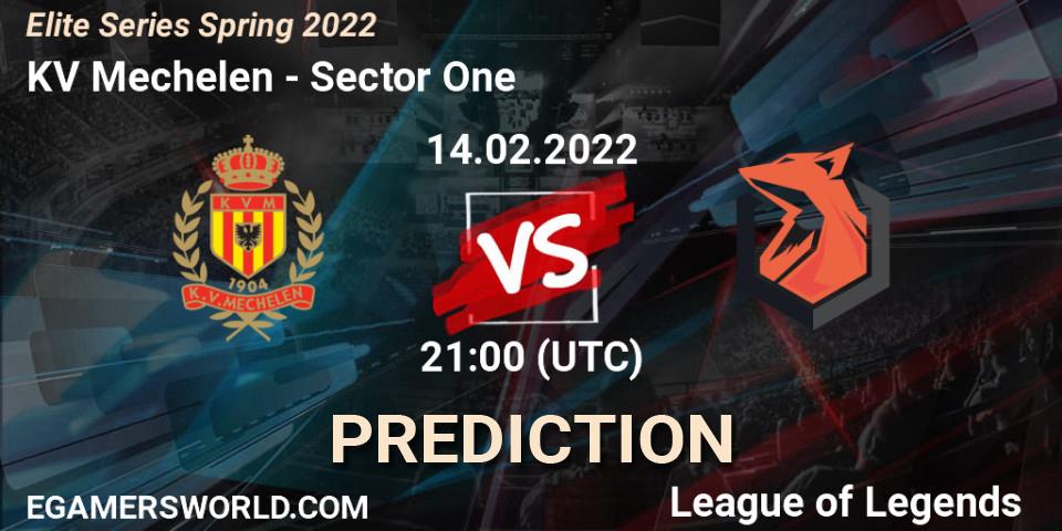 Pronósticos KV Mechelen - Sector One. 14.02.2022 at 21:00. Elite Series Spring 2022 - LoL