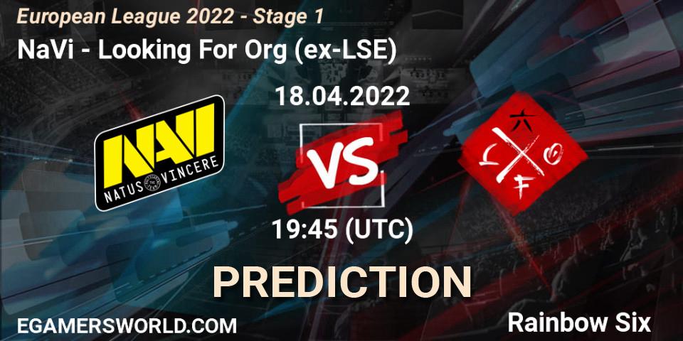 Pronósticos NaVi - Looking For Org (ex-LSE). 18.04.22. European League 2022 - Stage 1 - Rainbow Six