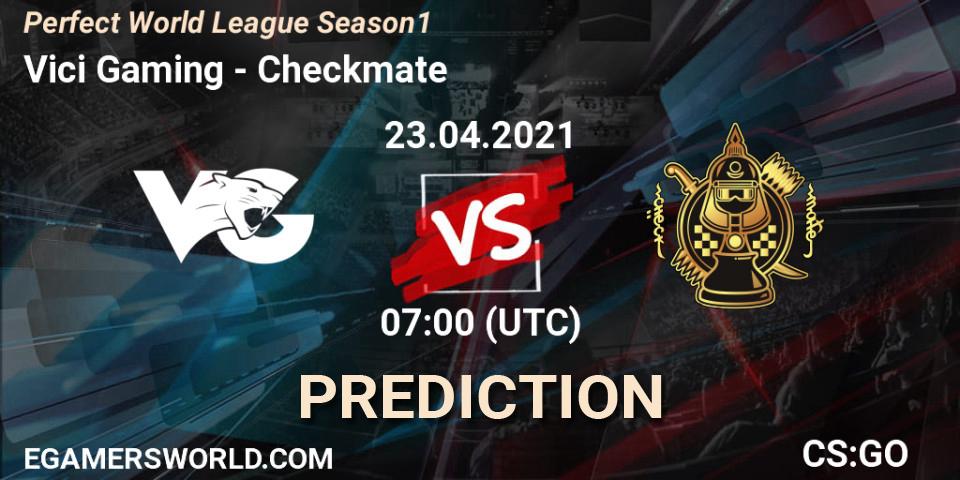 Pronósticos Vici Gaming - Checkmate. 23.04.2021 at 07:00. Perfect World League Season 1 - Counter-Strike (CS2)