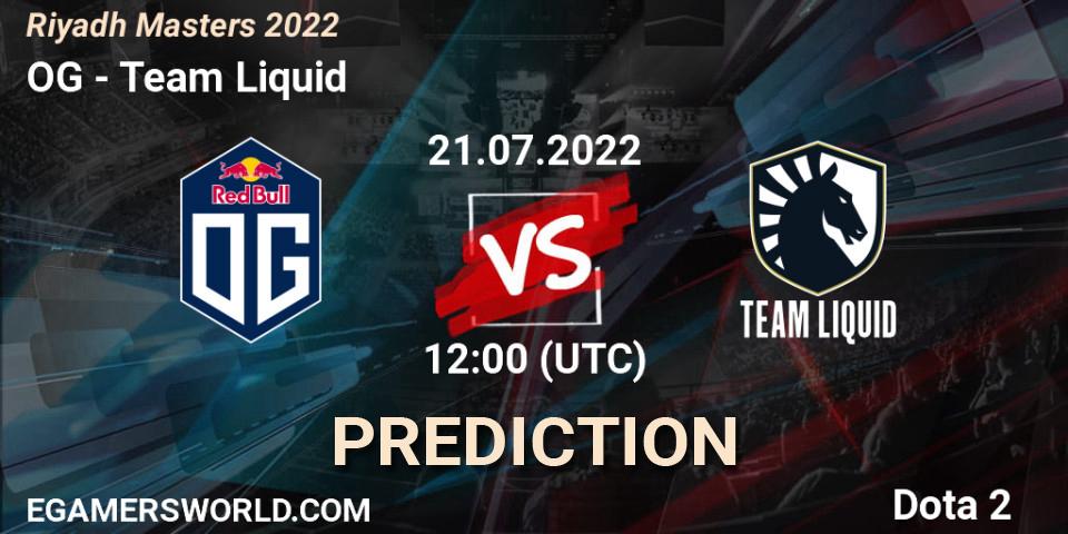 Pronósticos OG - Team Liquid. 21.07.22. Riyadh Masters 2022 - Dota 2