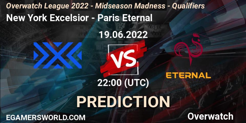 Pronósticos New York Excelsior - Paris Eternal. 19.06.2022 at 22:00. Overwatch League 2022 - Midseason Madness - Qualifiers - Overwatch