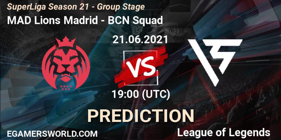 Pronósticos MAD Lions Madrid - BCN Squad. 21.06.2021 at 17:00. SuperLiga Season 21 - Group Stage - LoL