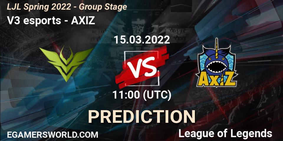 Pronósticos V3 esports - AXIZ. 15.03.2022 at 11:00. LJL Spring 2022 - Group Stage - LoL