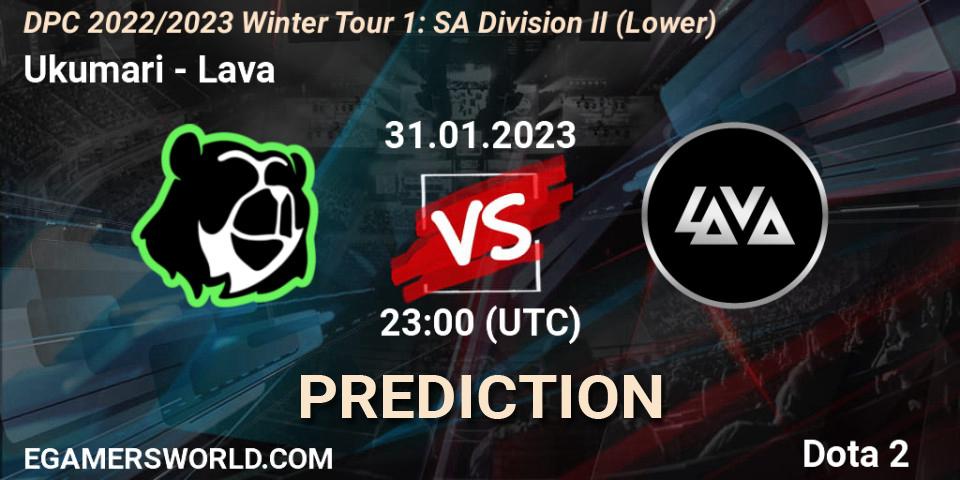 Pronósticos Ukumari - Lava. 31.01.23. DPC 2022/2023 Winter Tour 1: SA Division II (Lower) - Dota 2