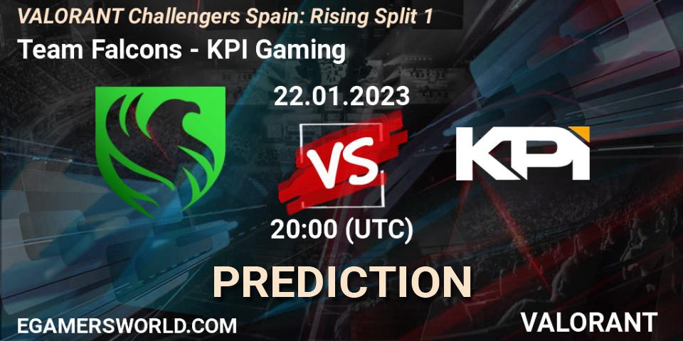 Pronósticos Falcons - KPI Gaming. 22.01.2023 at 20:35. VALORANT Challengers 2023 Spain: Rising Split 1 - VALORANT