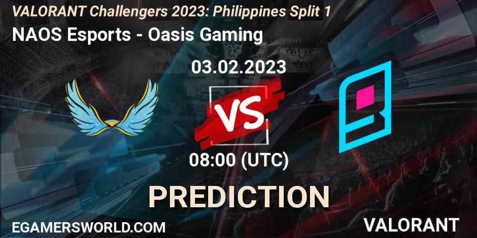 Pronósticos NAOS Esports - Oasis Gaming. 03.02.23. VALORANT Challengers 2023: Philippines Split 1 - VALORANT