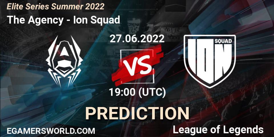 Pronósticos The Agency - Ion Squad. 27.06.2022 at 19:00. Elite Series Summer 2022 - LoL