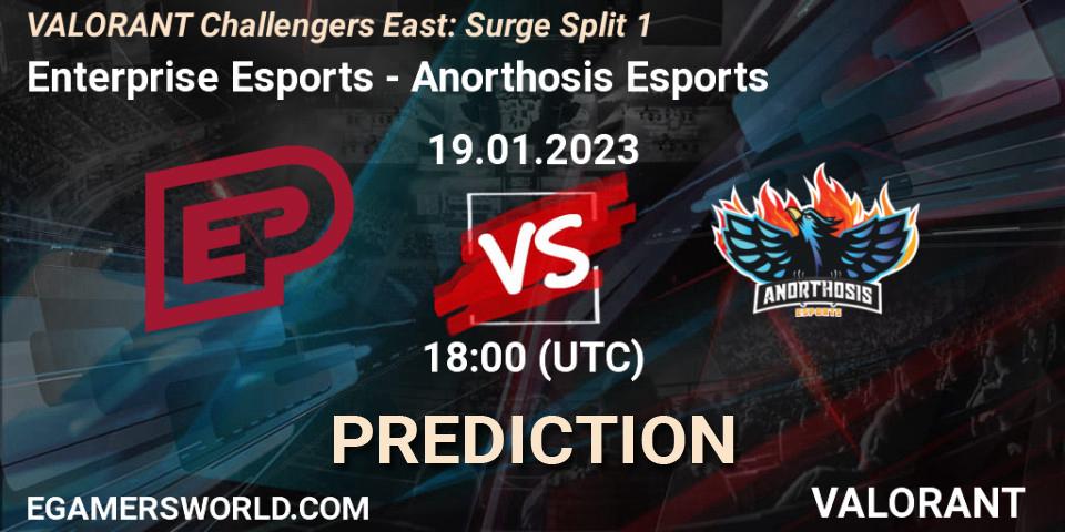 Pronósticos Enterprise Esports - Anorthosis Esports. 19.01.2023 at 19:00. VALORANT Challengers 2023 East: Surge Split 1 - VALORANT