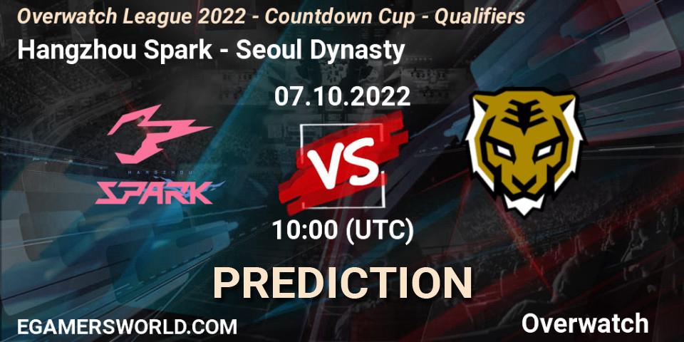 Pronósticos Hangzhou Spark - Seoul Dynasty. 07.10.22. Overwatch League 2022 - Countdown Cup - Qualifiers - Overwatch