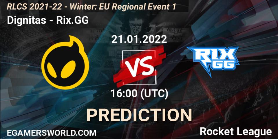 Pronósticos Dignitas - Rix.GG. 21.01.2022 at 16:00. RLCS 2021-22 - Winter: EU Regional Event 1 - Rocket League