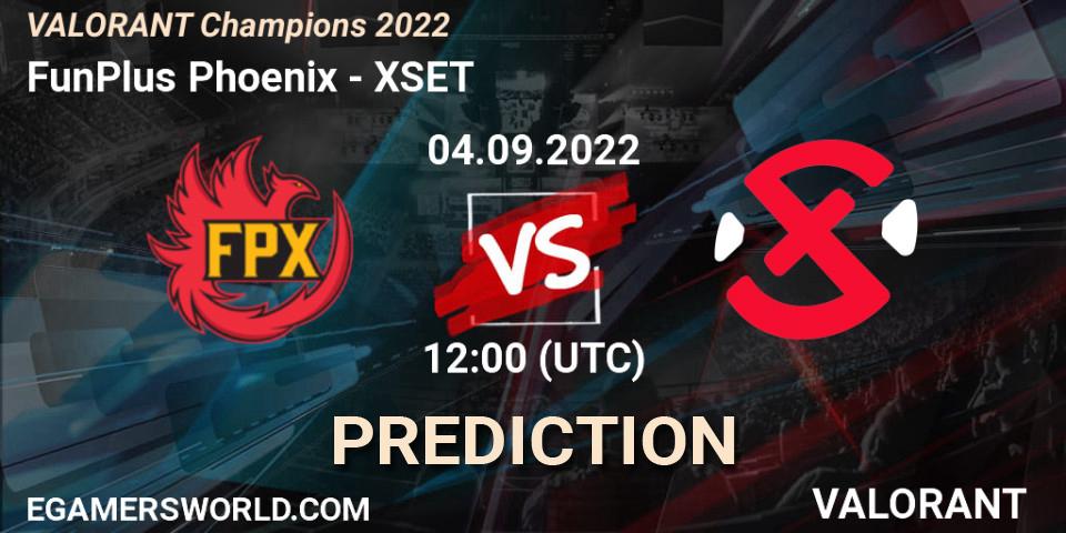 Pronósticos FunPlus Phoenix - XSET. 05.09.2022 at 19:15. VALORANT Champions 2022 - VALORANT
