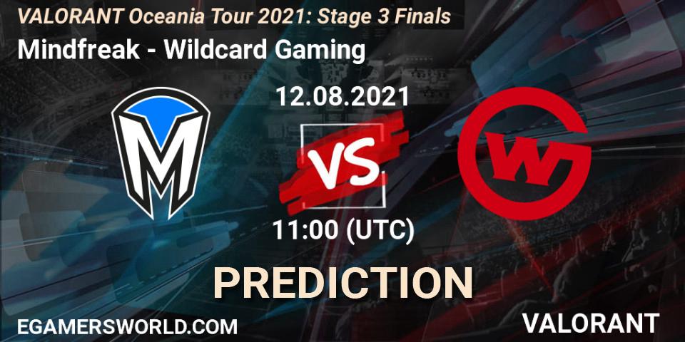 Pronósticos Mindfreak - Wildcard Gaming. 12.08.2021 at 11:00. VALORANT Oceania Tour 2021: Stage 3 Finals - VALORANT