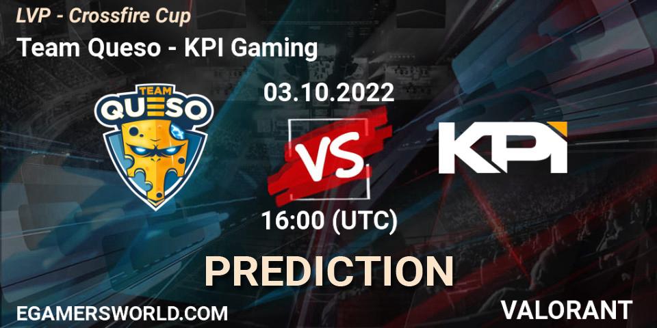 Pronósticos Team Queso - KPI Gaming. 03.10.22. LVP - Crossfire Cup - VALORANT