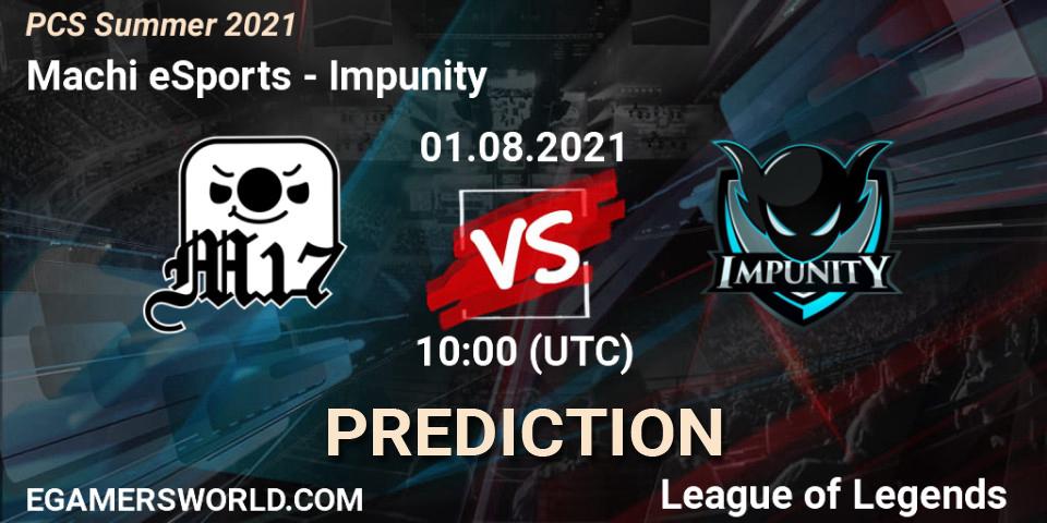 Pronósticos Machi eSports - Impunity. 01.08.21. PCS Summer 2021 - LoL