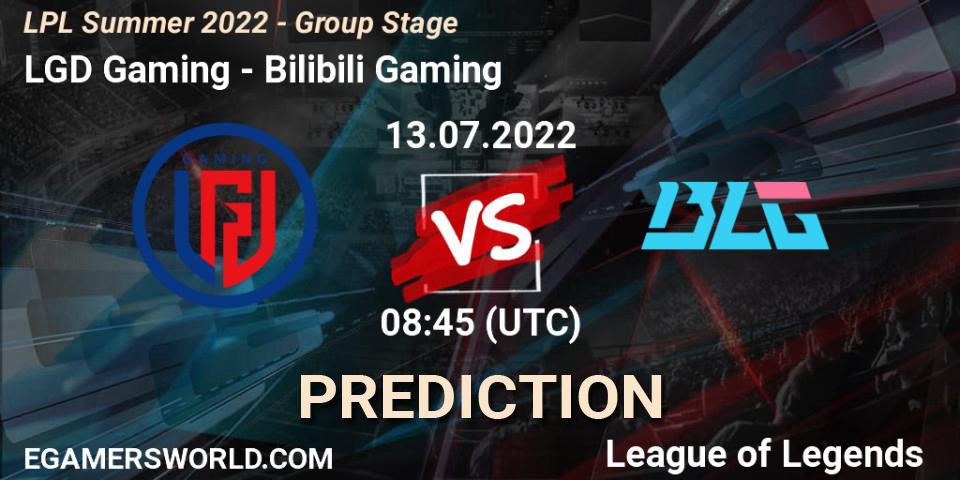 Pronósticos LGD Gaming - Bilibili Gaming. 13.07.22. LPL Summer 2022 - Group Stage - LoL