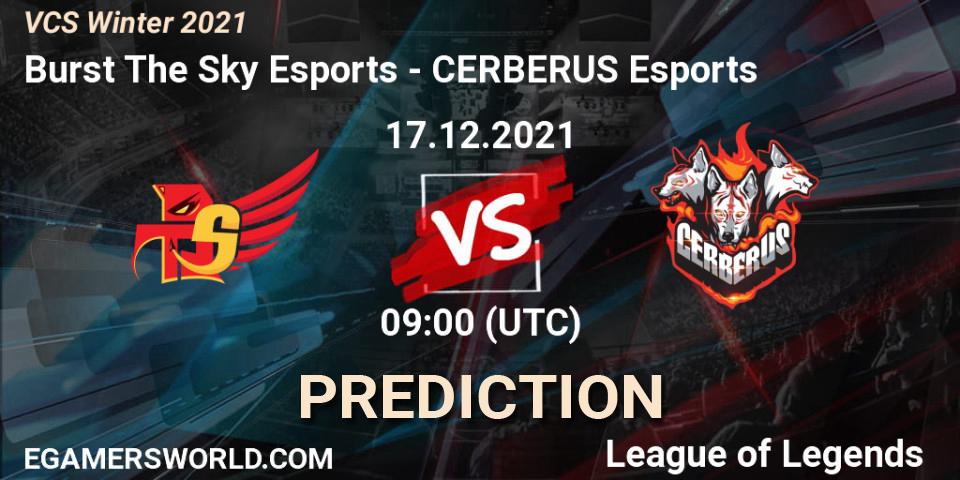 Pronósticos Burst The Sky Esports - CERBERUS Esports. 17.12.2021 at 09:00. VCS Winter 2021 - LoL