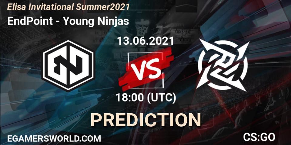 Pronósticos EndPoint - Young Ninjas. 13.06.2021 at 18:00. Elisa Invitational Summer 2021 - Counter-Strike (CS2)