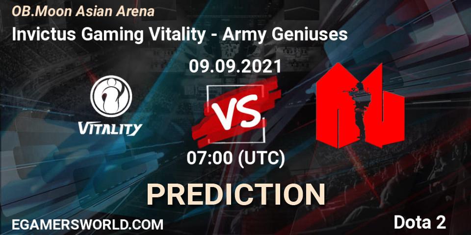 Pronósticos Invictus Gaming Vitality - Army Geniuses. 09.09.21. OB.Moon Asian Arena - Dota 2
