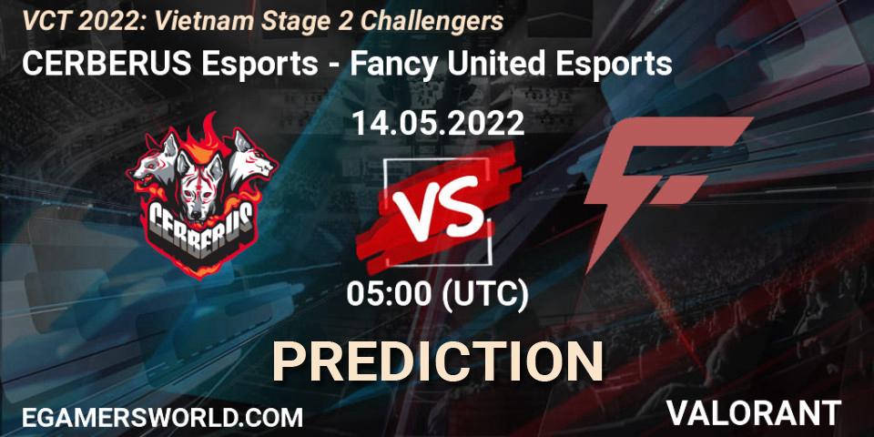Pronósticos CERBERUS Esports - Fancy United Esports. 14.05.2022 at 05:00. VCT 2022: Vietnam Stage 2 Challengers - VALORANT