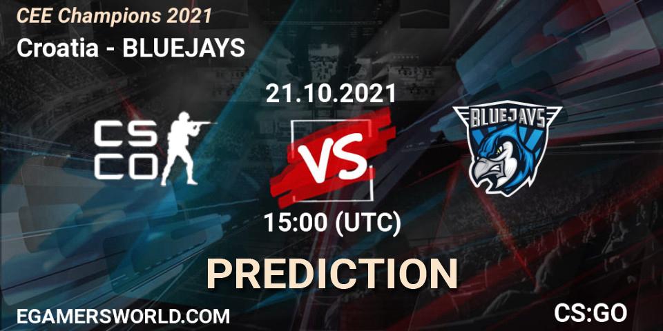 Pronósticos Croatia - BLUEJAYS. 21.10.2021 at 15:00. CEE Champions 2021 - Counter-Strike (CS2)