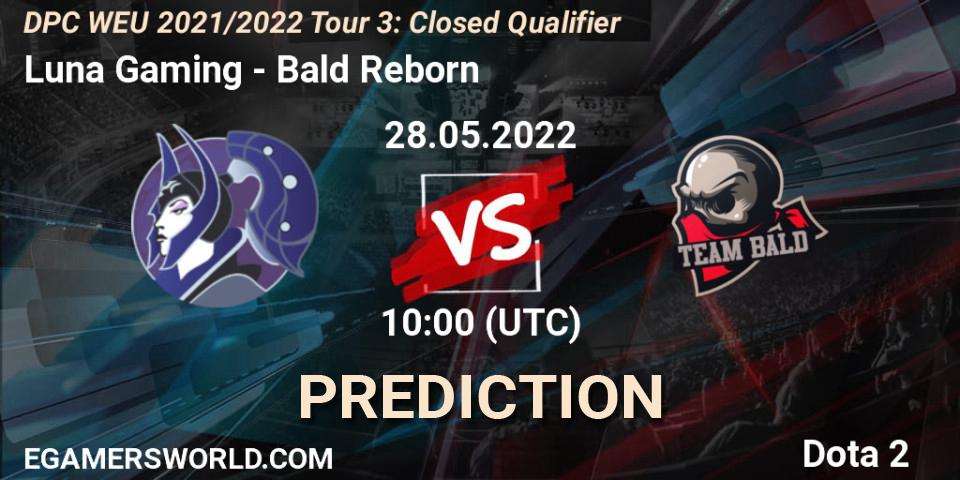 Pronósticos Luna Gaming - Bald Reborn. 28.05.2022 at 14:30. DPC WEU 2021/2022 Tour 3: Closed Qualifier - Dota 2