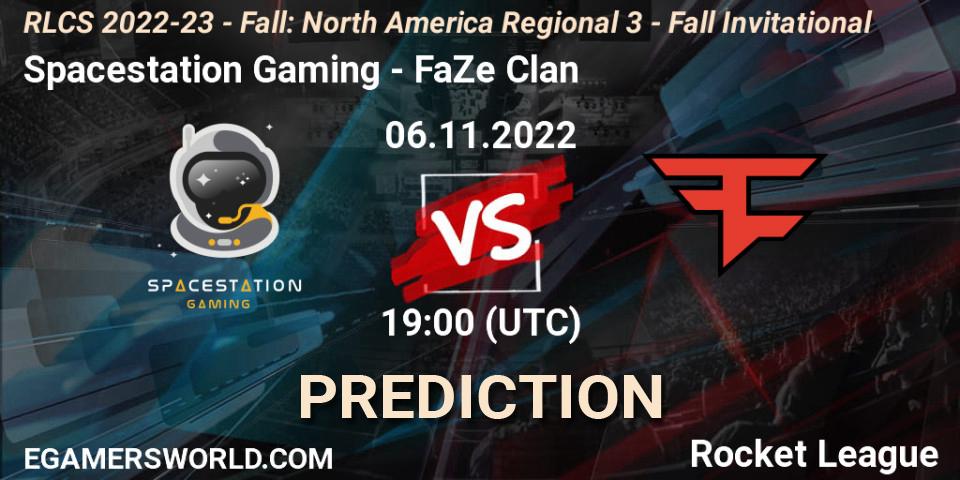 Pronósticos Spacestation Gaming - FaZe Clan. 06.11.2022 at 19:00. RLCS 2022-23 - Fall: North America Regional 3 - Fall Invitational - Rocket League