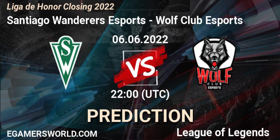 Pronósticos Santiago Wanderers Esports - Wolf Club Esports. 06.06.2022 at 22:00. Liga de Honor Closing 2022 - LoL