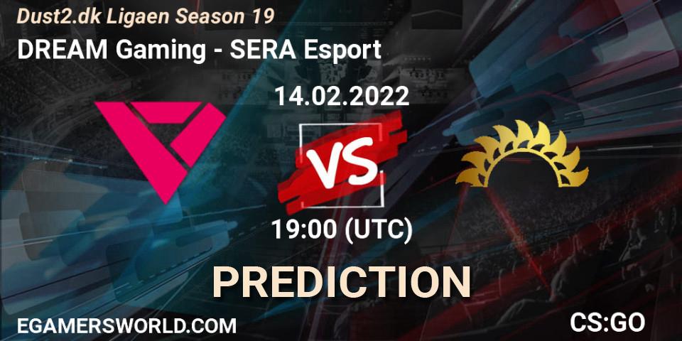 Pronósticos DREAM Gaming - SERA Esport. 14.02.2022 at 19:00. Dust2.dk Ligaen Season 19 - Counter-Strike (CS2)