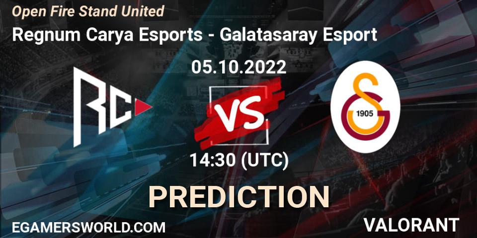 Pronósticos Regnum Carya Esports - Galatasaray Esport. 05.10.2022 at 14:30. Open Fire Stand United - VALORANT