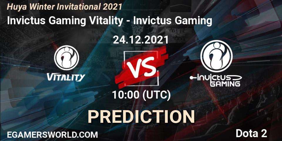 Pronósticos Invictus Gaming Vitality - Invictus Gaming. 24.12.21. Huya Winter Invitational 2021 - Dota 2