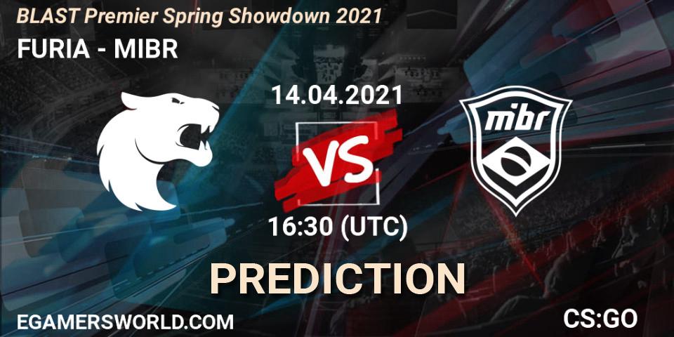 Pronósticos FURIA - MIBR. 14.04.2021 at 16:05. BLAST Premier Spring Showdown 2021 - Counter-Strike (CS2)