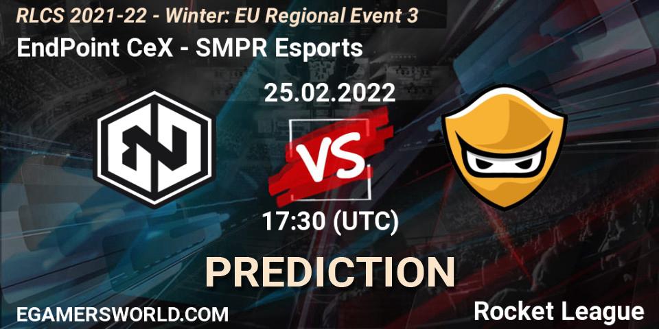 Pronósticos EndPoint CeX - SMPR Esports. 25.02.2022 at 17:30. RLCS 2021-22 - Winter: EU Regional Event 3 - Rocket League