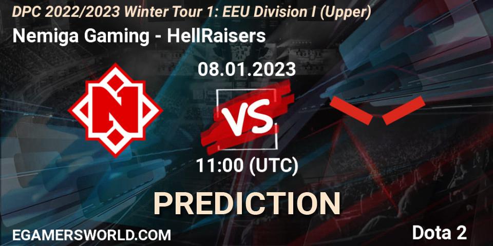 Pronósticos Nemiga Gaming - HellRaisers. 08.01.2023 at 11:01. DPC 2022/2023 Winter Tour 1: EEU Division I (Upper) - Dota 2