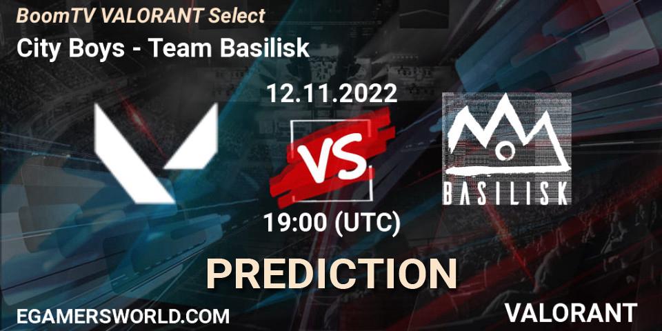 Pronósticos City Boys - Team Basilisk. 12.11.2022 at 19:00. BoomTV VALORANT Select - VALORANT
