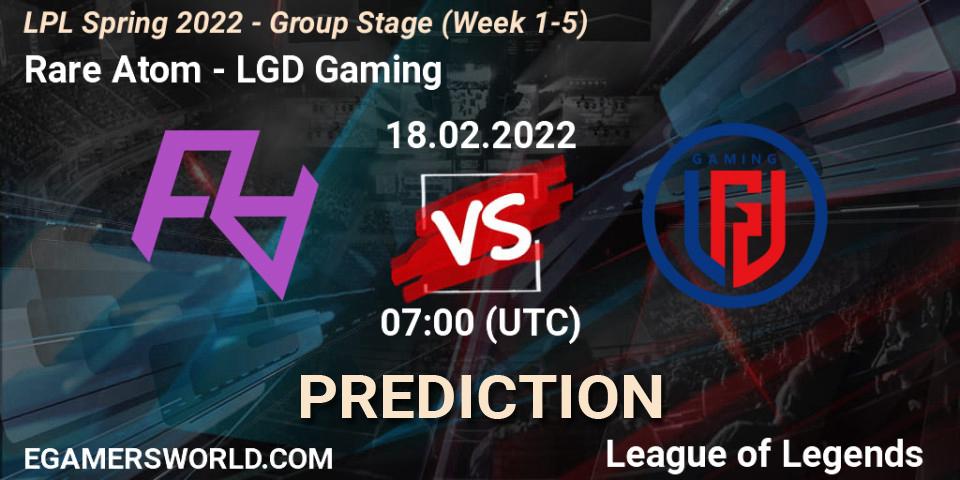 Pronósticos Rare Atom - LGD Gaming. 18.02.22. LPL Spring 2022 - Group Stage (Week 1-5) - LoL