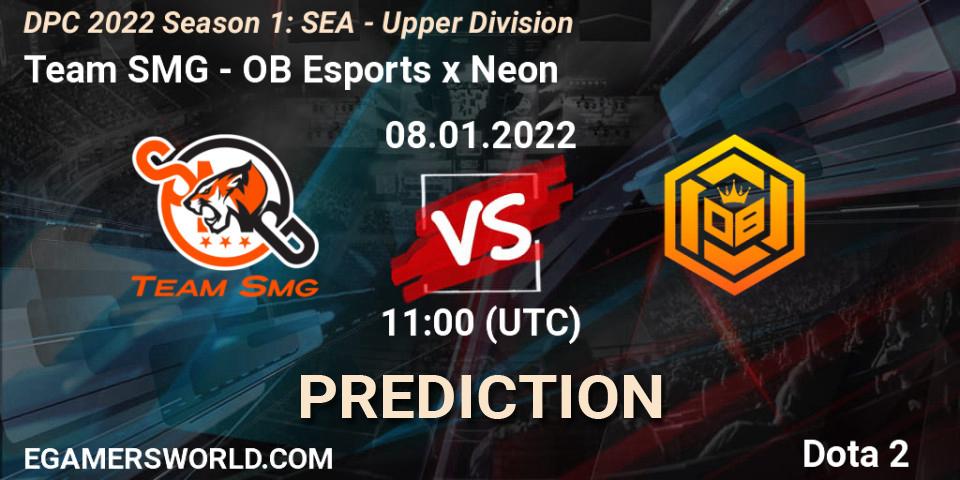 Pronósticos Team SMG - OB Esports x Neon. 14.01.2022 at 08:02. DPC 2022 Season 1: SEA - Upper Division - Dota 2