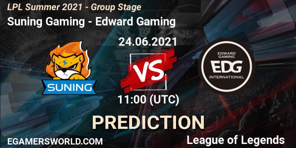 Pronósticos Suning Gaming - Edward Gaming. 24.06.21. LPL Summer 2021 - Group Stage - LoL