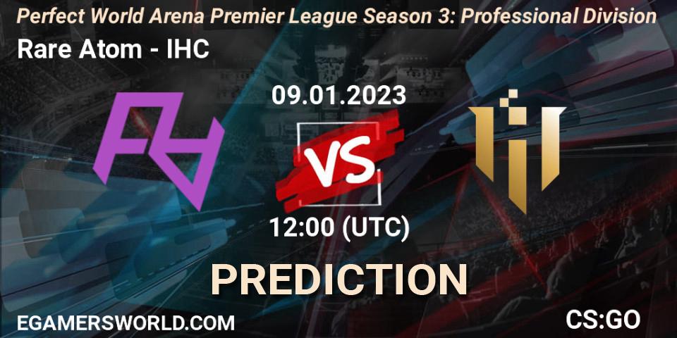 Pronósticos Rare Atom - IHC. 12.01.2023 at 12:40. Perfect World Arena Premier League Season 3: Professional Division - Counter-Strike (CS2)